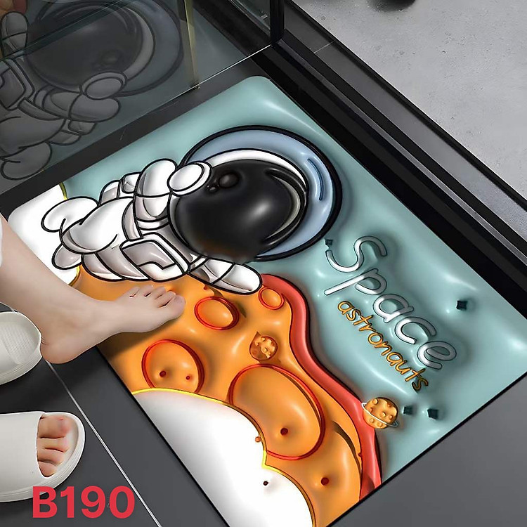 Thảm Lau chân,thảm chùi chân DULCETT 3d chống trơn trượt, thảm bếp, thảm siêu thấm nhà tắm, nhà bếp. Thảm Chân 40x60cm