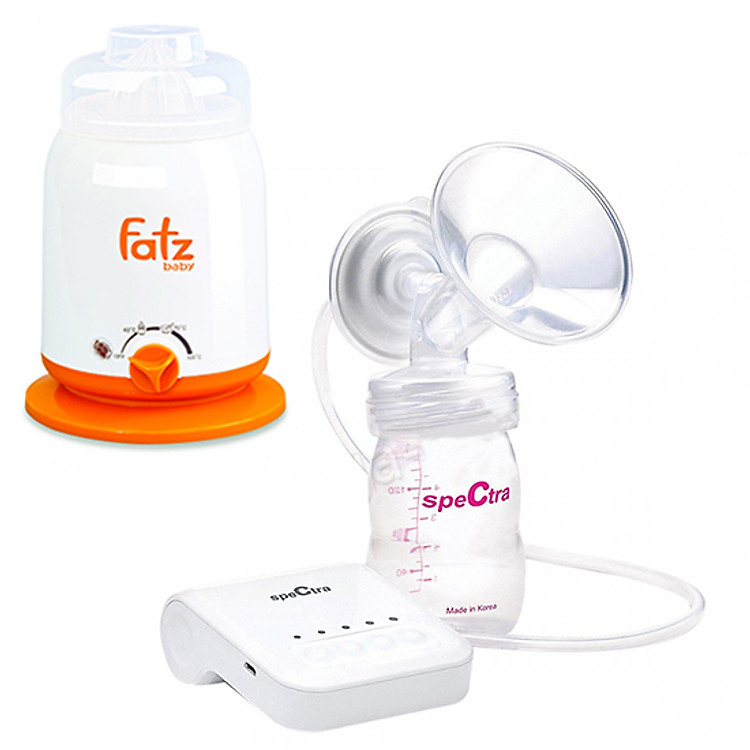 Combo Máy Hút Sữa điện đơn Spectra Q + Máy Hâm Sữa 4 chức năng FatzBaby FB3002SL
