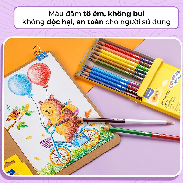 Hộp 6 Bút Chì Màu Hai Đầu Colokit CPC-C034 - Ảnh 6