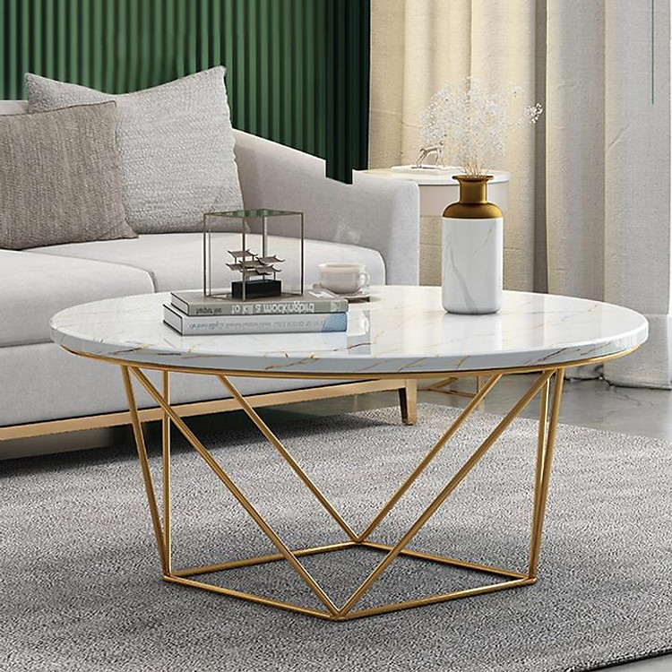 Bàn trà mặt vân đá, bàn sofa, bàn salon BAH011