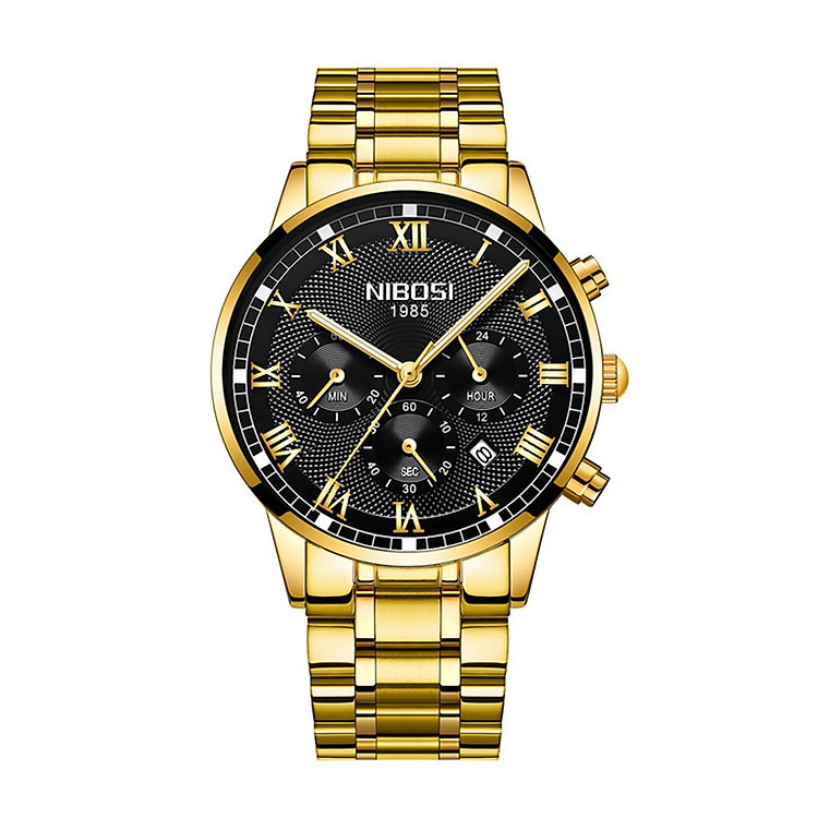 Đồng hồ nam NIBOSI 2339 dây thép đúc mặt 43mm chạy 6 kim JS-2339S