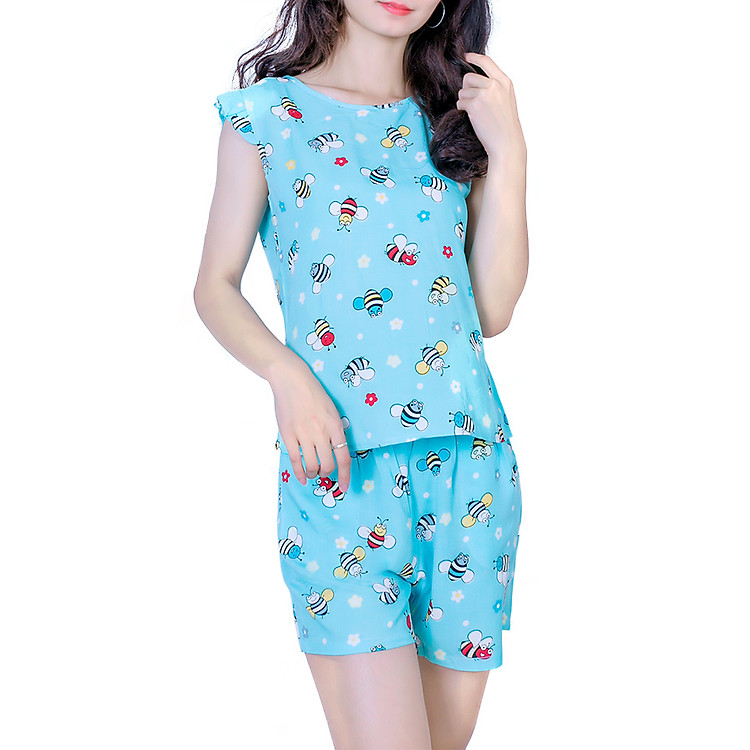 Bộ Sooc Vicci Cao Cấp BSM.070.7 Họa Tiết Ong Nền Xanh