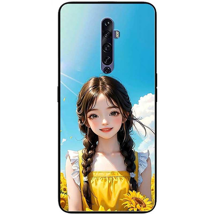 Ốp lưng cho Oppo Reno 2Z - 2F - Reno 6Z - Reno 7Z 5G - 8Z 5G - Reno 8T 4G - Reno 8T 5G - Mỹ Nữ Hoa Hướng Dương - Hàng Chính Hãng