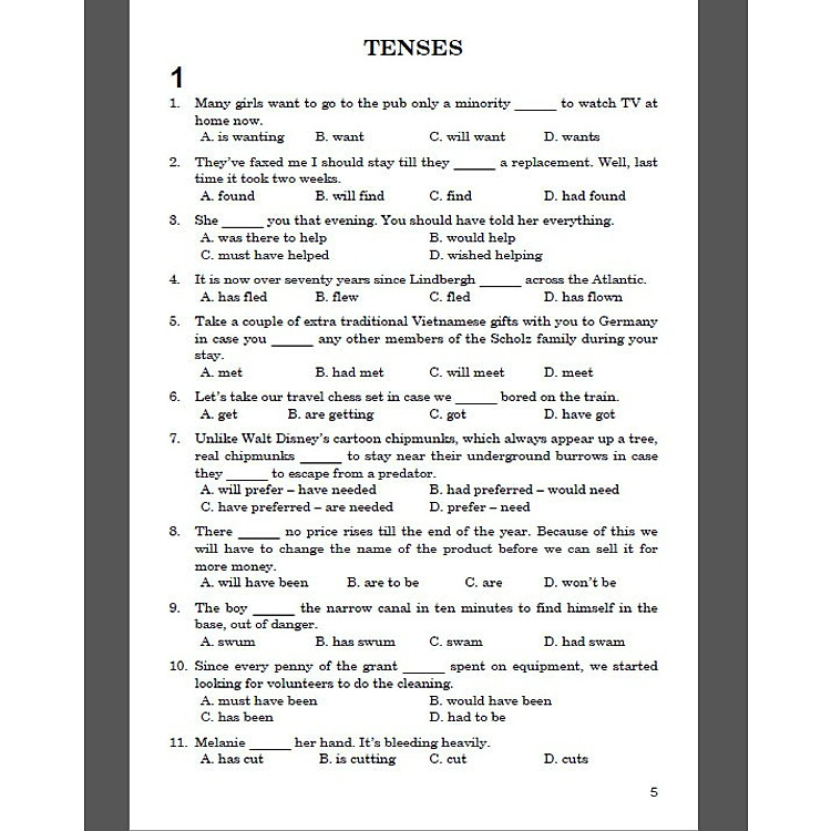 Câu Hỏi Trắc Nghiệm Chuyên Đề Ngữ Pháp Tiếng Anh Tài Liệu Ôn Thi THPT Quốc Gia - Ảnh 2