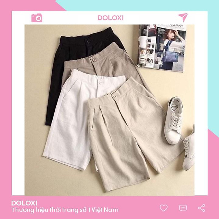 Quần short nữ ống rộng lưng cao đẹp cạp chun sau Q053 Quần ống rổng lửng nữ