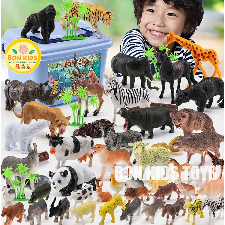 Bộ đồ chơi con thú rừng 58 chi tiết cho bé