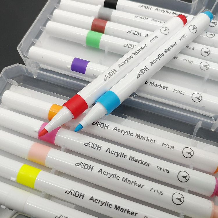 Bút Lông Màu Acrylic Marker Pen (12 chiếc) - Ảnh 3