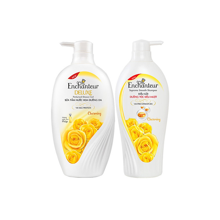 Combo Dầu Gội và Sữa tắm nước hoa Enchanteur Charming 650g/Chai