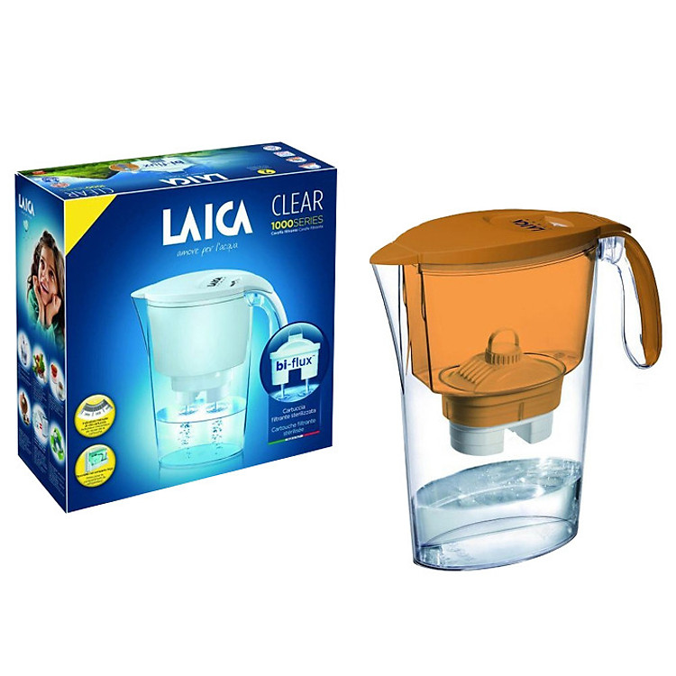Combo Bình lọc nước LAICA J11A Đỏ Cam và 02 Lõi lọc nước (MADE IN ITALY)