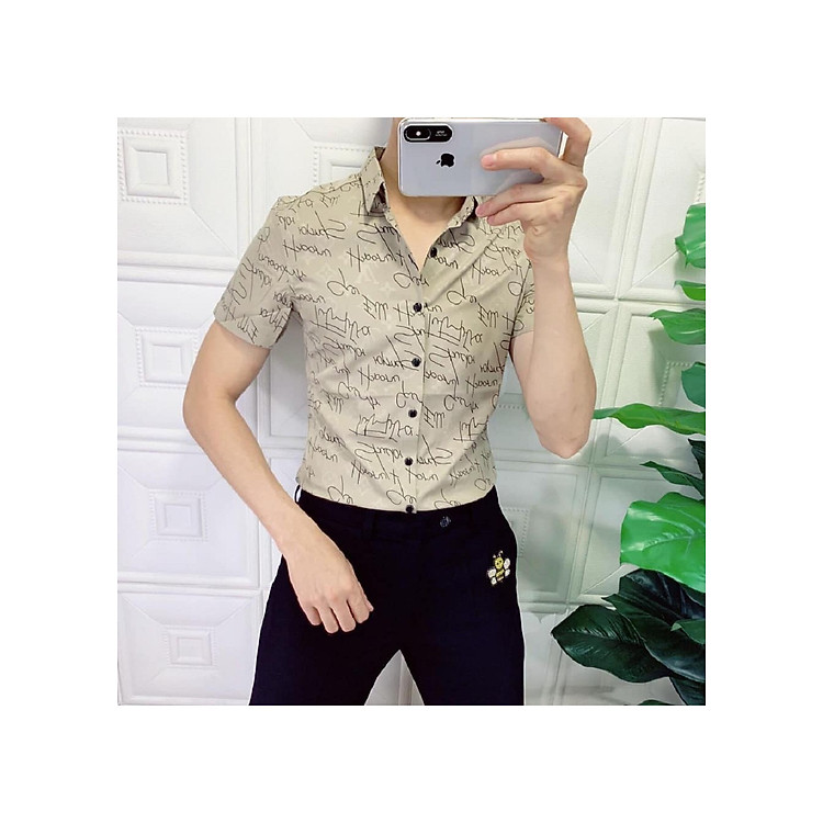 ÁO SƠ MI NAM IN HỌA TIẾT TAY NGẮN - MS0041
