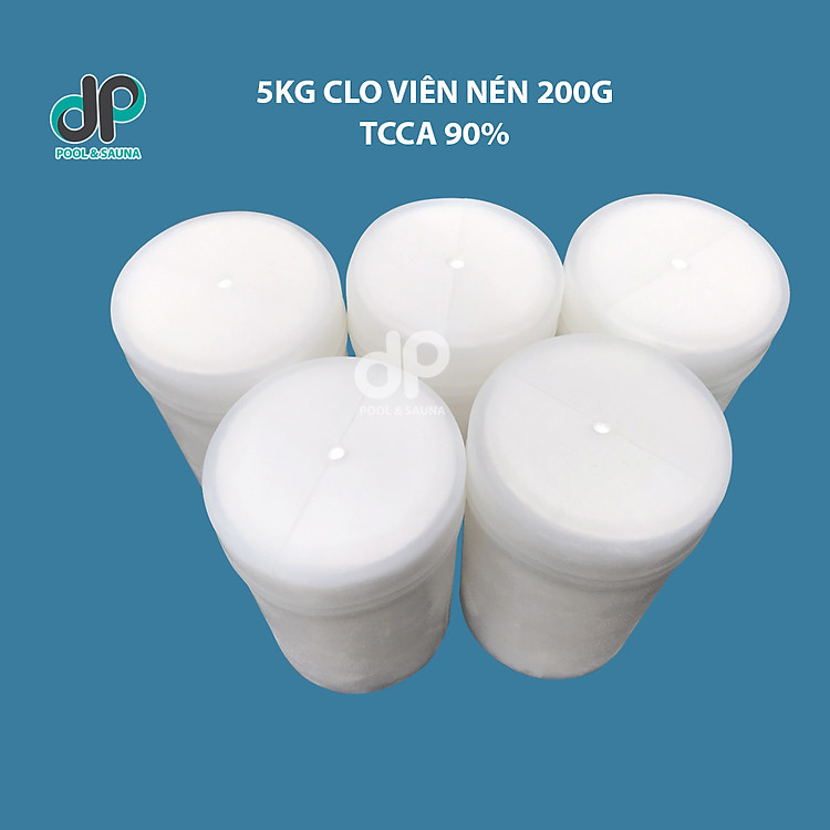Clorin viên nén 200g hàm lượng 90%, 5kg viên nén TCCA 200g xử lí nước bể bơi, diệt rêu tảo, khử trùng sát khuẩn hiệu quả