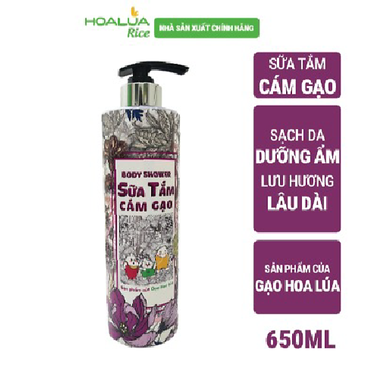 Sữa Tắm Cám Gạo - Chiết xuất từ Cám Gạo & Hoa Mộc Lan - Chai 650ml