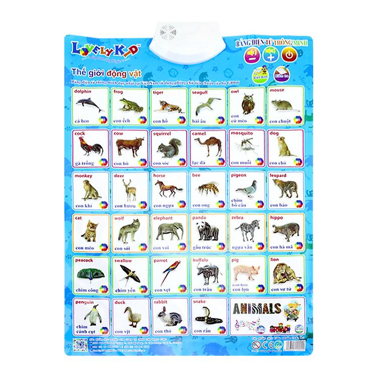 Bảng Điện Tử Thông Minh Lovely Kid Thế Giới Động Vật LT03