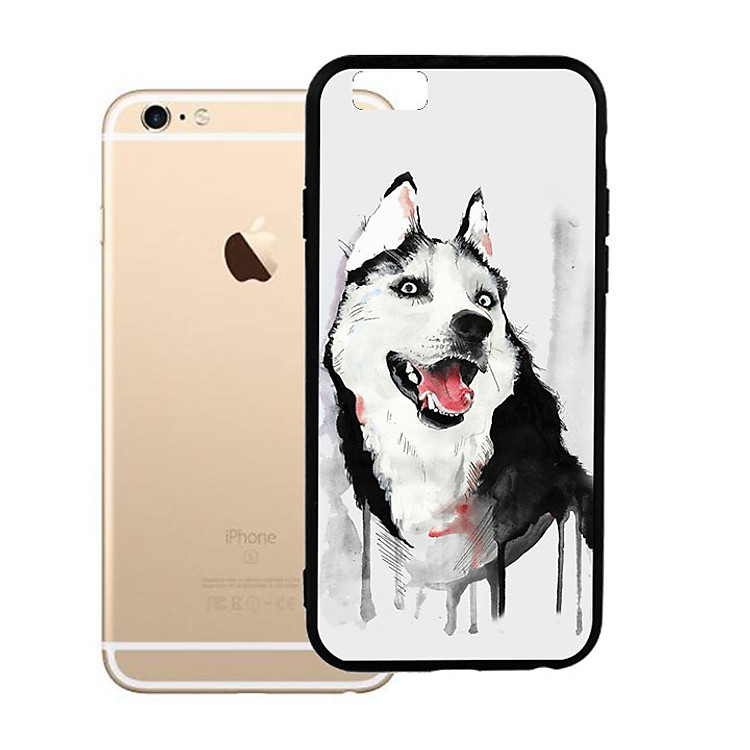 Ốp lưng viền TPU cho Iphone 6 Plus - Husky 01