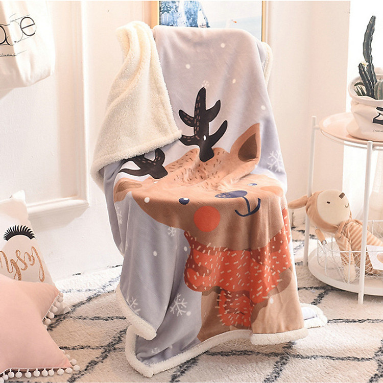 Chăn 4 Mùa 2 Lớp Không Rơi Lông Êm Mềm Cho Bé Yêu (Cỡ Lớn)