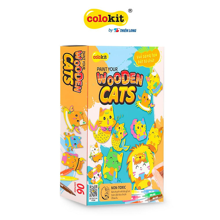 Tranh Gỗ Tô Màu Bé Mèo Cute Thiên Long Colokit KIT-C030