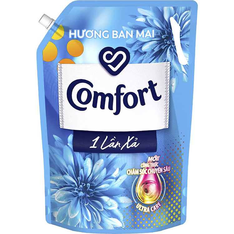 Nước Xả Làm Mềm Vải 2.8L Comfort Chăm Sóc Chuyên Sâu Giữ Màu & Bền Vải Hương Ban Mai Đậm Đặc Một Lần Xả