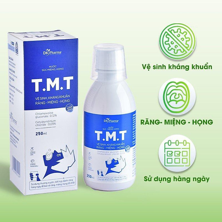Nước súc miệng DKPHARMA TMT 250ml Chính hãng Ưu đãi - Hình ảnh 2