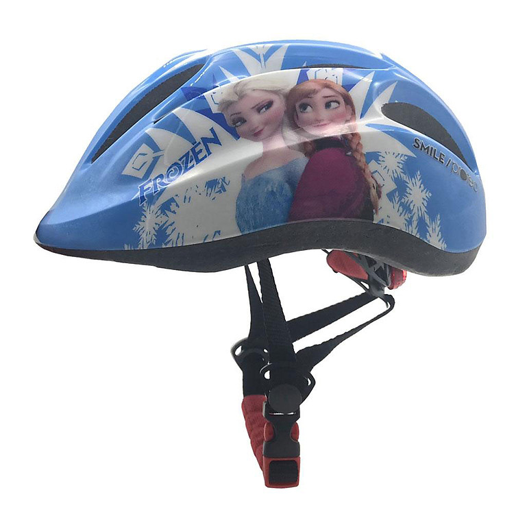 Nón Bảo Hiểm Xe Đạp Trẻ Em Cao Cấp Protec SMILE Họa Tiết Frozen Nữ Hoàng Băng Giá - Màu Xanh - Hàng Chính Hãng