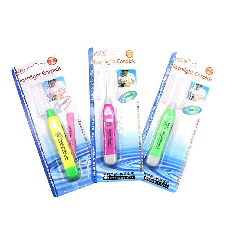 COMBO 5 Lấy Ráy Tai Cho Bé - Lấy Ráy Tai Có Đèn Trẻ Em Soi Sáng Tiện Lợi