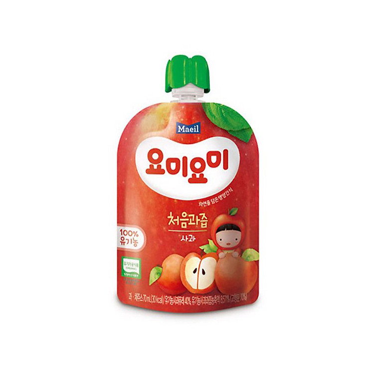 Nước ép trái cây hữu cơ Yummy Yummy Táo 4M 70ml