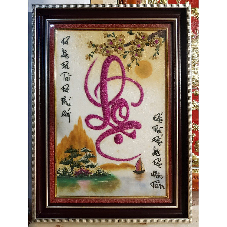 Tranh đá tự nhiên chữ Tâm -Phúc - Đức -Lộc -Thọ- Nhẫn