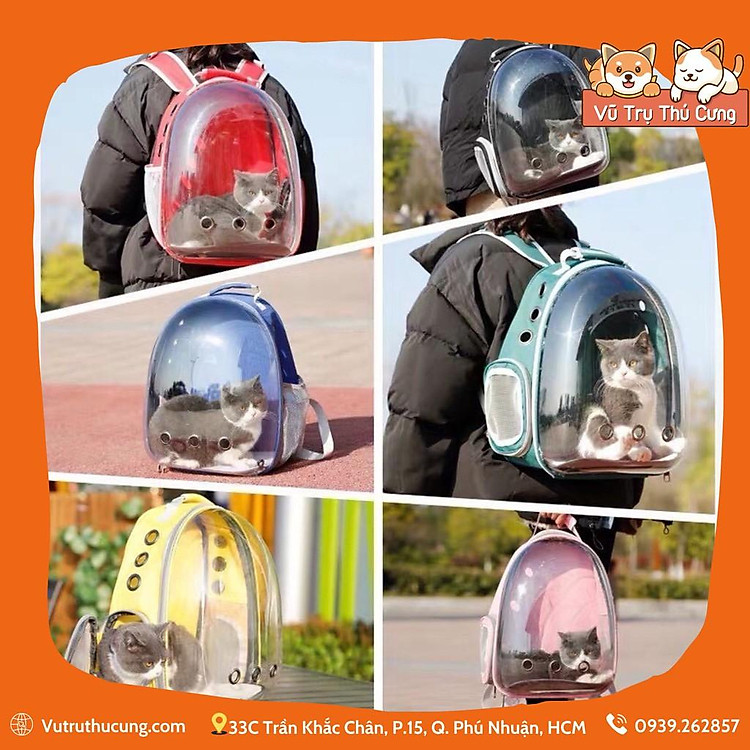Balo Phi Hành Gia Trong Suốt đựng Chó mèo| Balo vận chuyển chó mèo| Balo đựng mèo