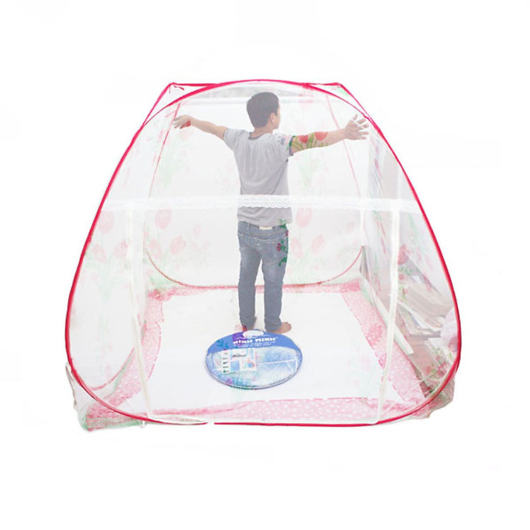 Màn chụp tự bung chống muỗi BÌNH MINH loại Đỉnh Rộng 1 cửa - 1m6 x 2m (Hồng)