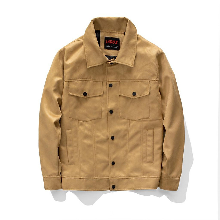 Áo khoác da lộn nam cao cấp LADOS 2046 2 lớp, có túi trong tiện lợi, phong cách Hàn