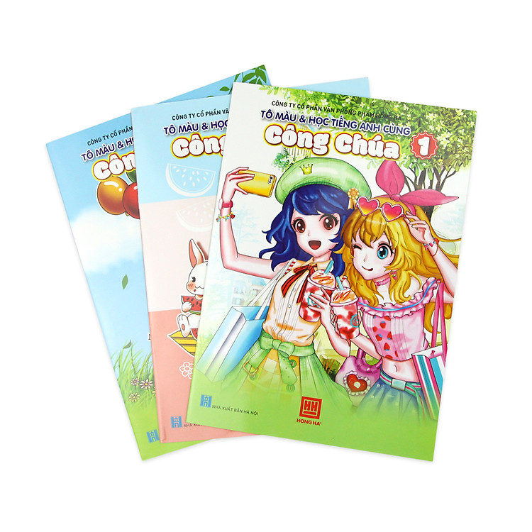 Bộ 3 Quyển Vở Tô Màu và Học Tiếng Anh Cùng Công Chúa Hồng Hà