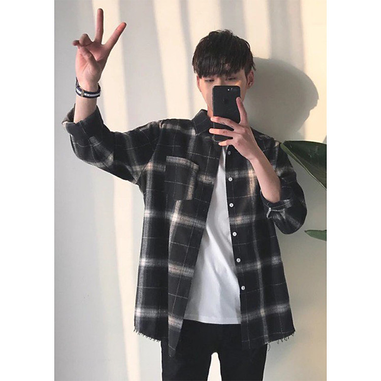 Áo Sơ Mi Nam Nữ Unisex Kẻ Caro | Chất Liệu Vải Thô Siêu Xịn | Kiểu Dáng Hàn Quốc
