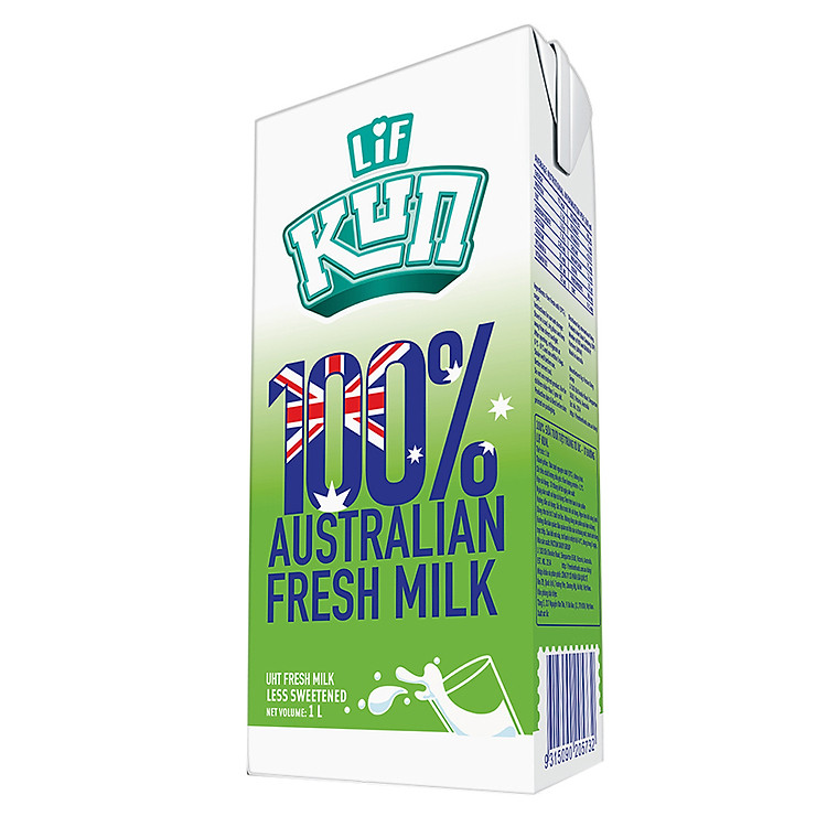 Thùng 12 Hộp Sữa Tươi Lif 100% Nguyên Chất Ít Đường (1L / Hộp)
