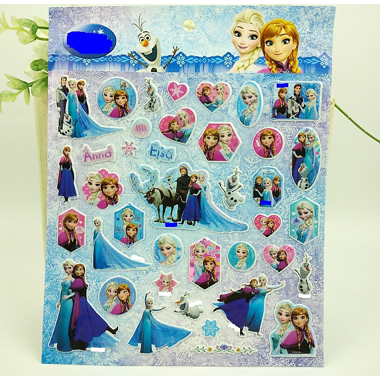 Hình dán sticker công chúa Elsa (dạng hình dập nổi 3D cứng)