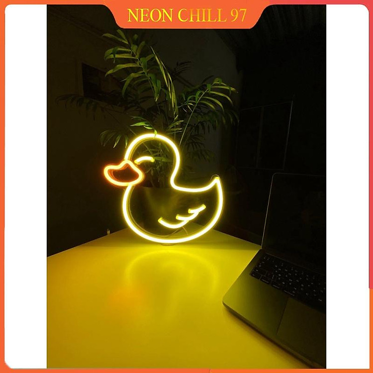 Đèn led neon con vịt, Trang trí phòng ngủ hình vịt con, Đèn ngủ cho bé