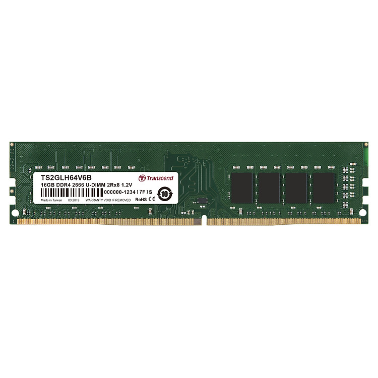 RAM PC Transcend 16GB DDR4 2666Mhz 2Rx8 (1Gx8)x16 CL19 1.2V Transcend - Hàng Chính Hãng