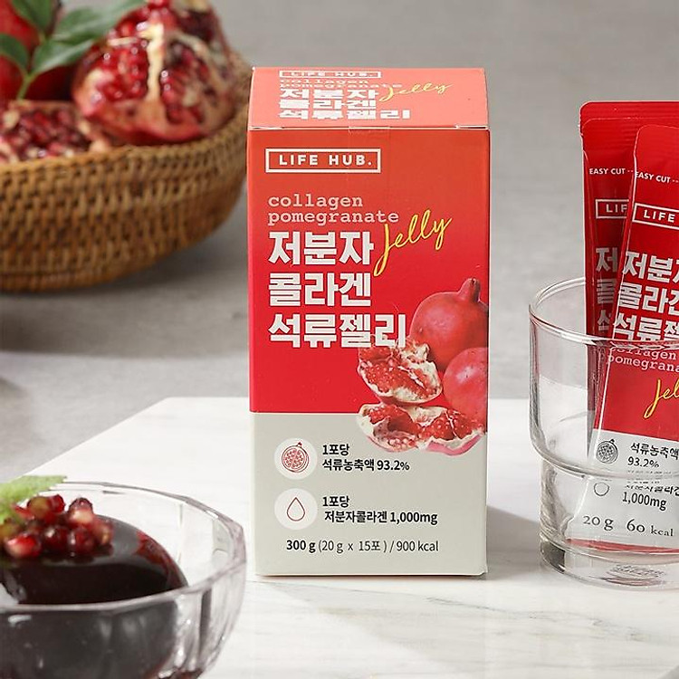Thạch Lựu Cung Cấp Collagen Life Hub Jelly Stick (15 gói x 20g)