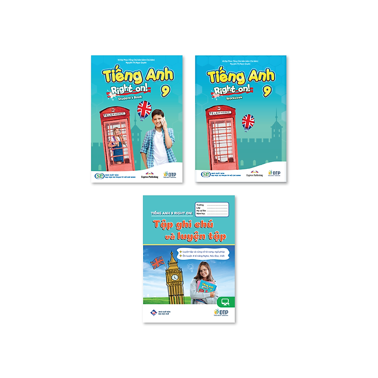 Tiếng Anh 9 Right On! - Trọn bộ (Sách học sinh, Sách bài tập, Notebook)