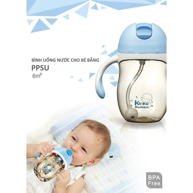 Bình Uống Nước Tay Cầm KuKu Duckbill 200ml Tiết kiệm - Hình ảnh 3