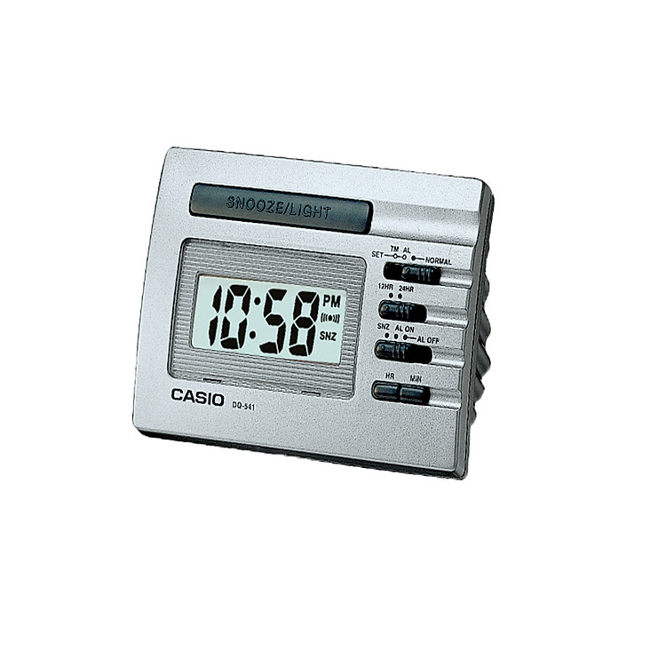Đồng Hồ Báo Thức Để Bàn Điện Tử Casio DQ-541D-8R Màu Xám Trắng