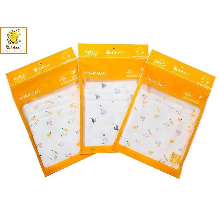 Set 5 Khăn sữa xô BABIBOO - BK05 Chính hãng Giá tốt - Hình ảnh 4