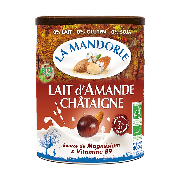 Sữa bột hạnh nhân hạt dẻ hữu cơ La mandorle 400g