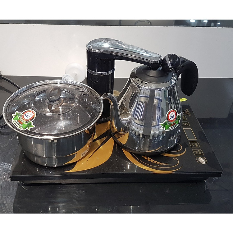 Bộ Bếp + Nồi luộc + Ấm Đun Nước Điện Inox tự động cấp và ngắt nước tiện lợi thông minh sang trọng