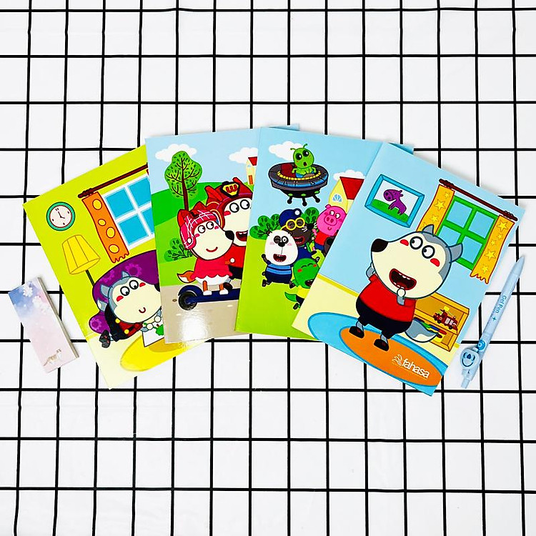 Bộ Tập Học Sinh Wolfoo (4 ô ly, 96 trang, 70gsm) - Ảnh 3