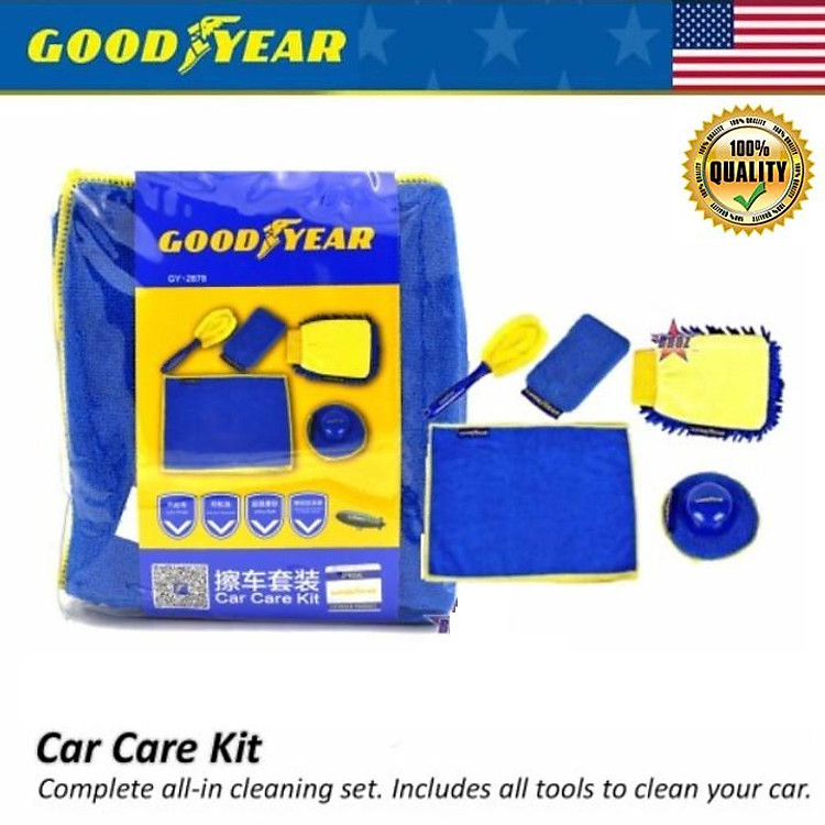 Bộ combo 5 món dụng cụ chăm sóc vệ sinh cọ rửa xe hơi, ô tô: GY-2878