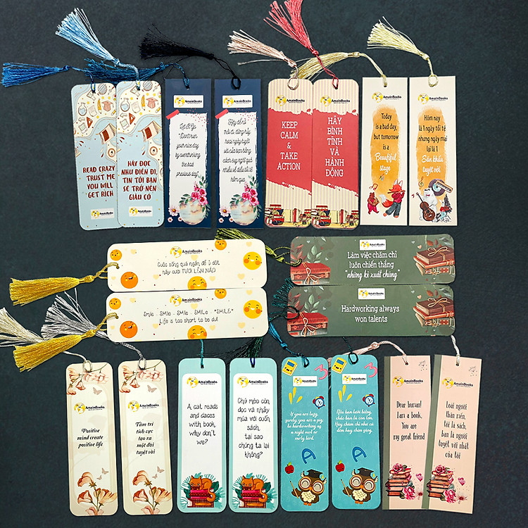 Bookmark đánh dấu sách truyền cảm hứng có tua rua
