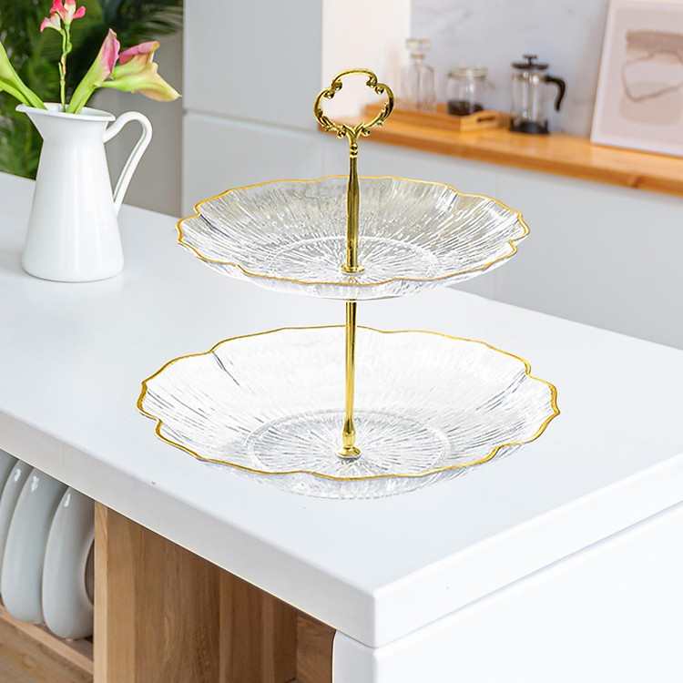 Cupcake Stand Pastry Holder Cake Holder Display Plate with Handle Fruit Snack Plates Cake Rack for Housewarming Celebration Party Commercial