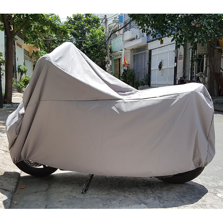 Áo trùm xe máy DÀY CÁN PU ĐEN CHỐNG THẤM cao cấp