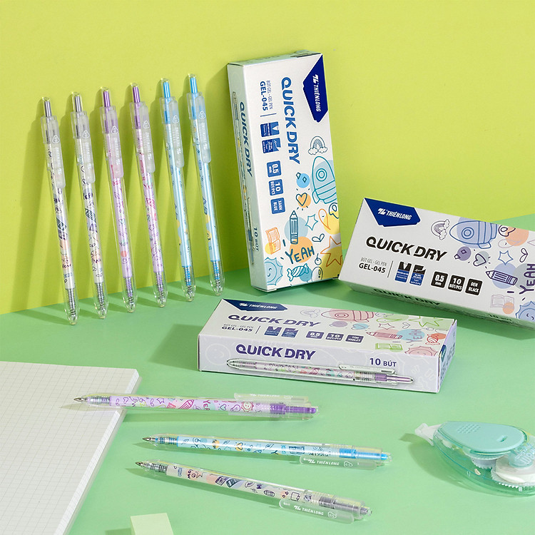 Bút gel Quick Dry Thiên Long GEL-045 - Mực đen - Ảnh 3