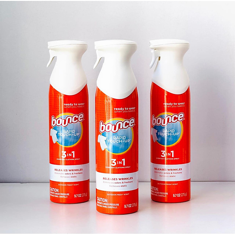 combo 3 chai xịt Thơm Quần Áo Bounce Rapid Touch Up 3 In 1 Nhập Mỹ 275g/chai