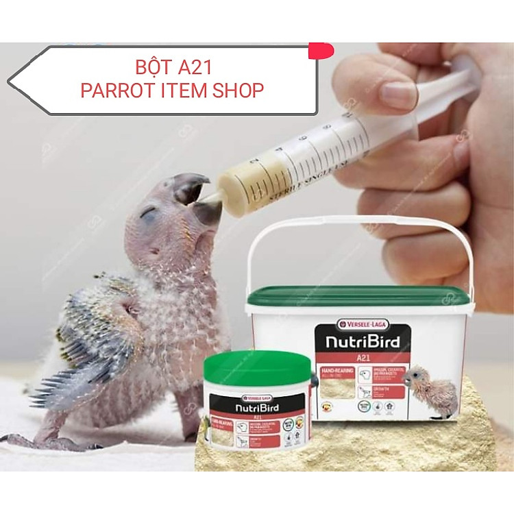 200gram bột A21 đi kèm 1 kim bơm thường và ống đút size 1 dùng cho vẹt yến phụng, LB,cock, sun,xích,greencheek,ringneck